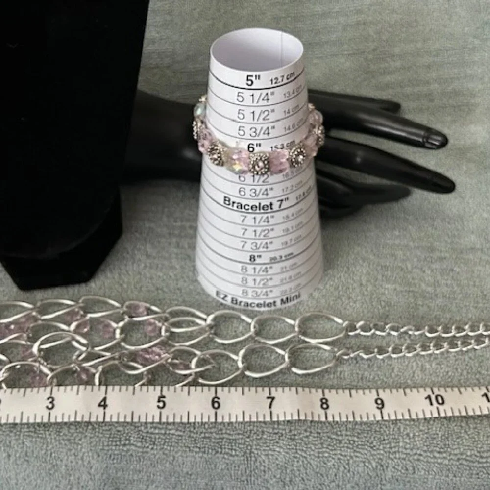 Pink & Silver Necklace and Bracelet - Picture 6 of 6